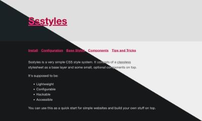 Screenshot of this website with neutral background and font colors and bright pink accents