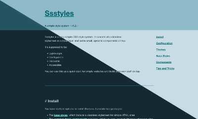 Screenshot of this website with blueish background and font colors and blue-green accents